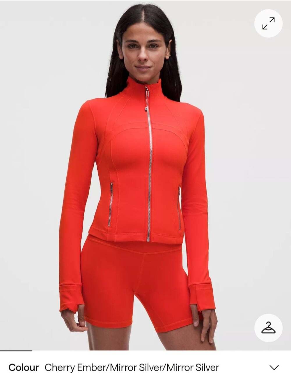 196 Lululemon Define Cropped Jacket Size 6 Cherry Ember Mirror Silver